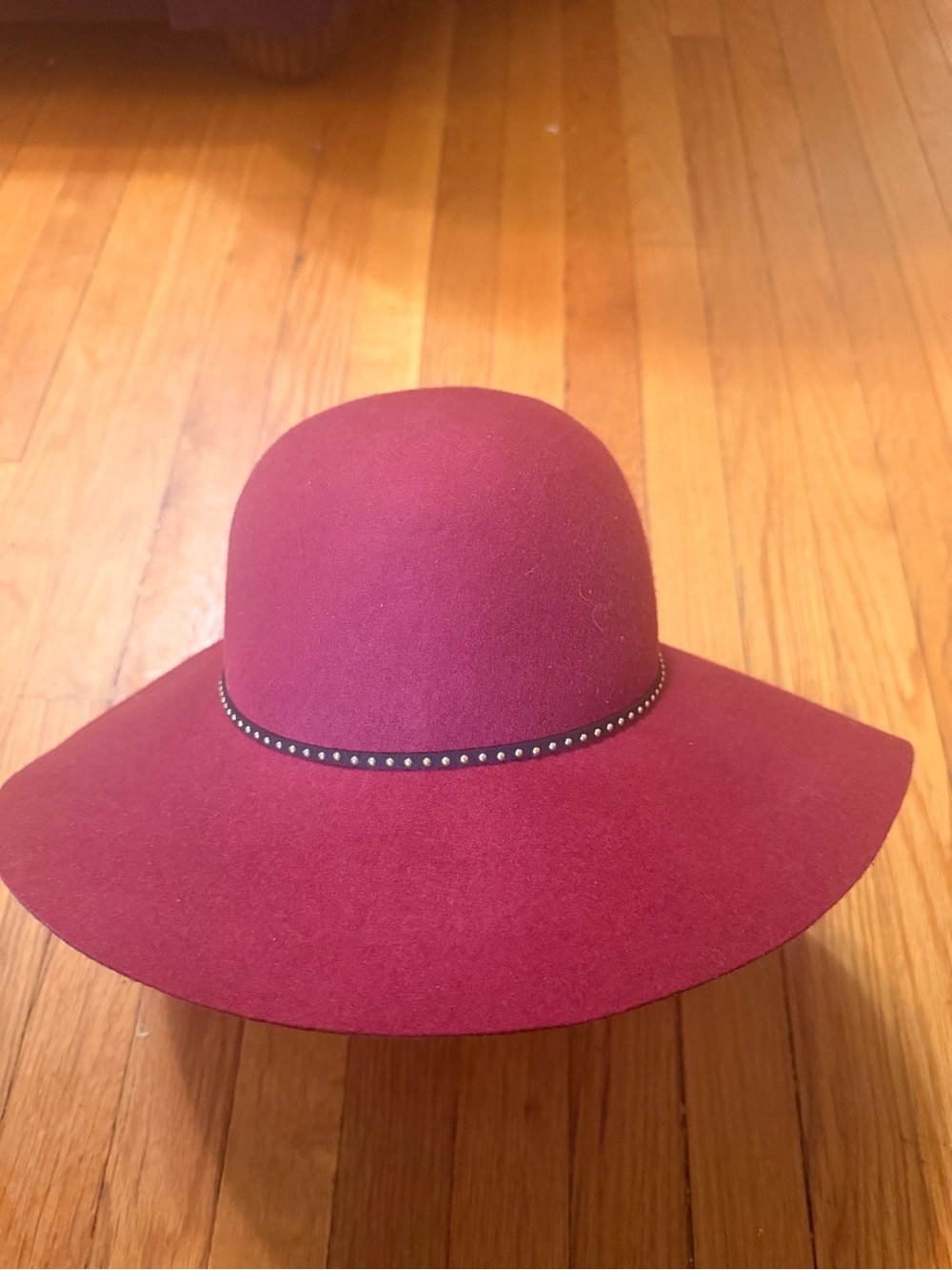 Classic Women’s Wide Brim Felt Floppy Hat by C in Wine
